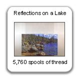 Reflections on a Lake, detail view from 60', constructed from 5,760 spools of Coats & Clark Thread, 1999