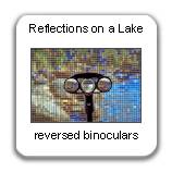 Reflections on a Lake, detail view of reversed binoculars, constructed from 5,760 spools of Coats & Clark Thread, 1999