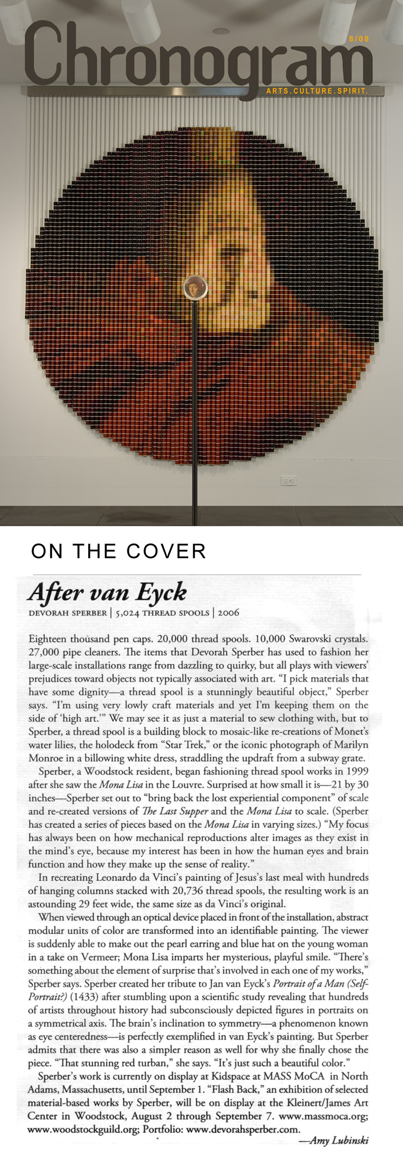 Chronogram, On the Cover, August 2008, After van Eyck, by Devorah Sperber, 2006