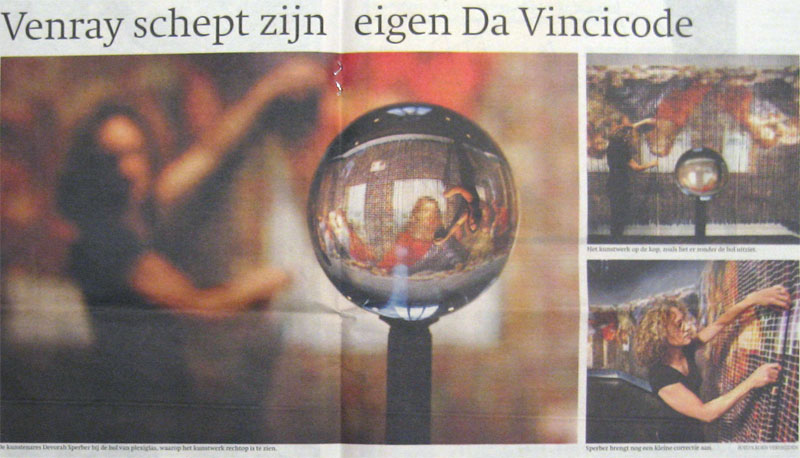 Trouw Newspaper, article and review of Devorah Sperber's "After The Last Supper," part of the exhibition "Rock My Religion," organized by Oda park, Venray The Netherlands, 2007