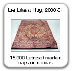 Lie Like a Rug, constructed from 18,000 marker pen caps, by Devorah Sperber