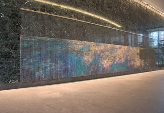 After Monet (Water Lilies), A Site Specific Commission by Devorah Sperber,  Commissioned by Wells Real Estate Funds, Jones Lang LaSalle Bobby, Arlington, Virginia, 2006
