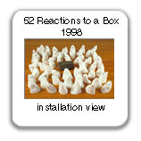 52 Reactions to a Box, 1998, detail view, hydrocal forms, African box